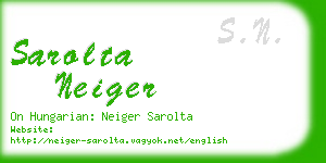 sarolta neiger business card